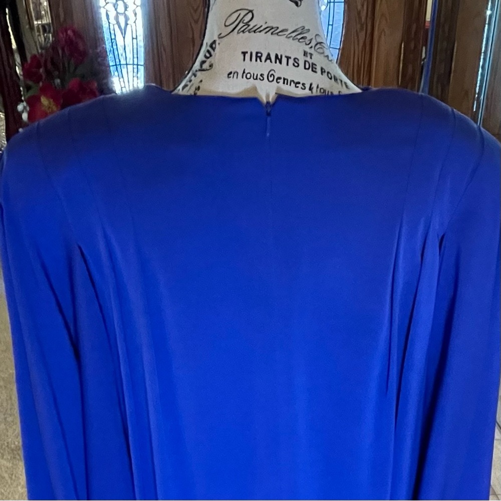 DAYMOR COUTURE VINTAGE ROYAL BLUE BATWING DRESS - Picture 7 of 12